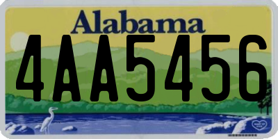 AL license plate 4AA5456