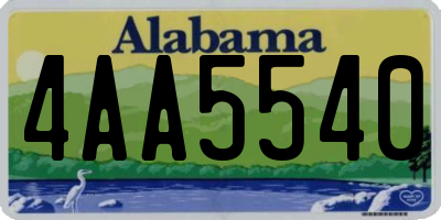 AL license plate 4AA5540