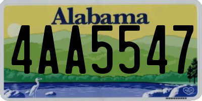 AL license plate 4AA5547