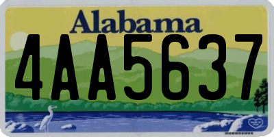 AL license plate 4AA5637