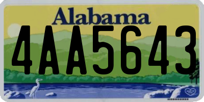 AL license plate 4AA5643
