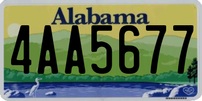 AL license plate 4AA5677