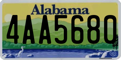 AL license plate 4AA5680
