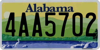 AL license plate 4AA5702