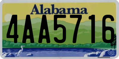 AL license plate 4AA5716