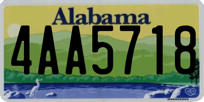 AL license plate 4AA5718