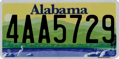 AL license plate 4AA5729