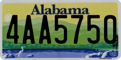 AL license plate 4AA5750