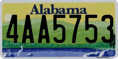AL license plate 4AA5753