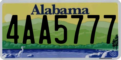 AL license plate 4AA5777