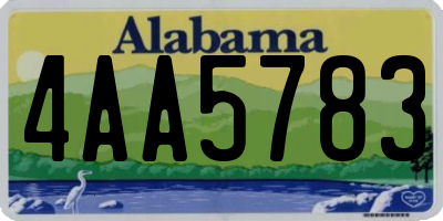 AL license plate 4AA5783
