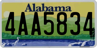 AL license plate 4AA5834