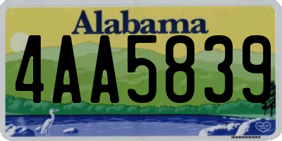 AL license plate 4AA5839