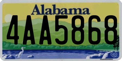 AL license plate 4AA5868