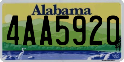 AL license plate 4AA5920