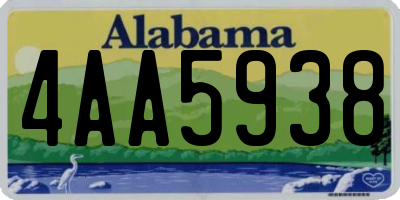 AL license plate 4AA5938