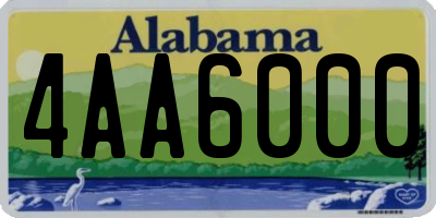 AL license plate 4AA6000