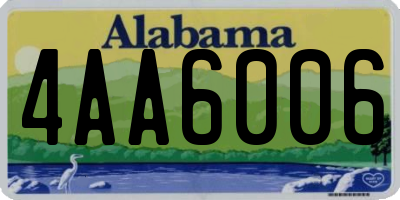 AL license plate 4AA6006