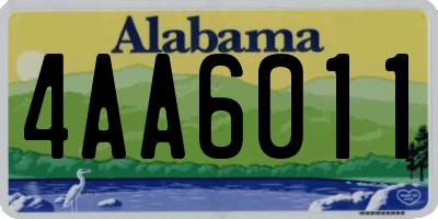 AL license plate 4AA6011