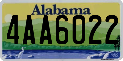 AL license plate 4AA6022