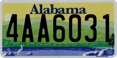 AL license plate 4AA6031