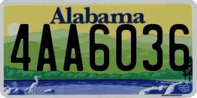 AL license plate 4AA6036