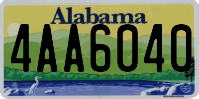 AL license plate 4AA6040