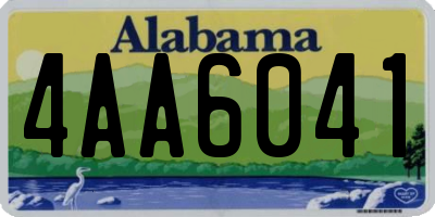 AL license plate 4AA6041