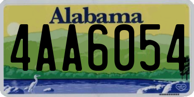AL license plate 4AA6054