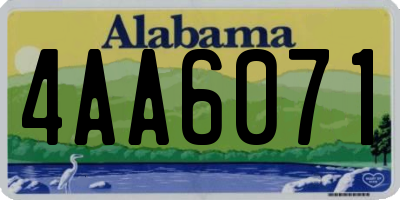 AL license plate 4AA6071