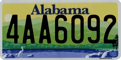 AL license plate 4AA6092