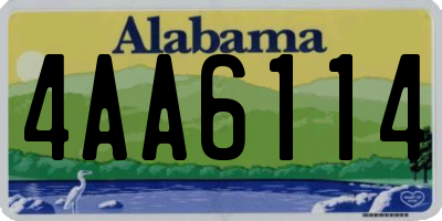AL license plate 4AA6114