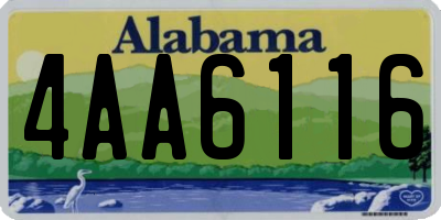 AL license plate 4AA6116