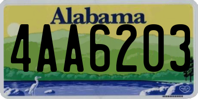 AL license plate 4AA6203