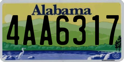 AL license plate 4AA6317