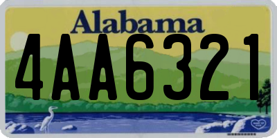 AL license plate 4AA6321