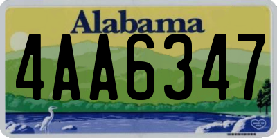 AL license plate 4AA6347