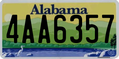 AL license plate 4AA6357