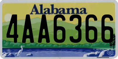 AL license plate 4AA6366