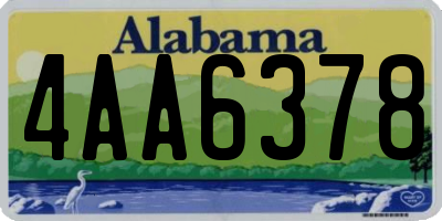 AL license plate 4AA6378