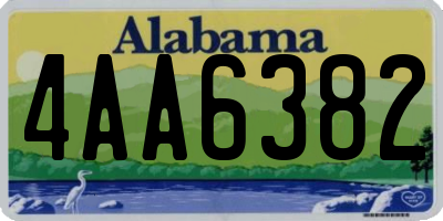 AL license plate 4AA6382