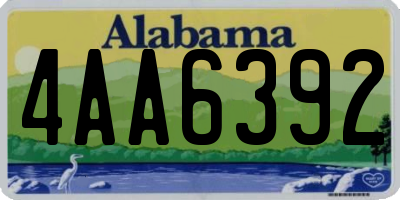 AL license plate 4AA6392