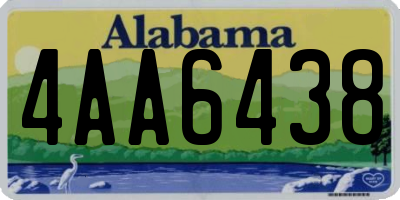 AL license plate 4AA6438