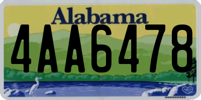 AL license plate 4AA6478