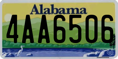 AL license plate 4AA6506