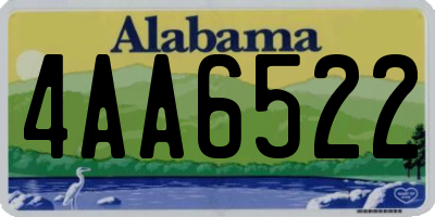 AL license plate 4AA6522