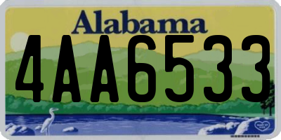 AL license plate 4AA6533
