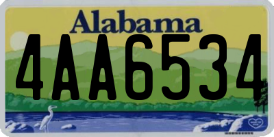 AL license plate 4AA6534