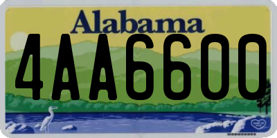 AL license plate 4AA6600