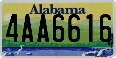 AL license plate 4AA6616